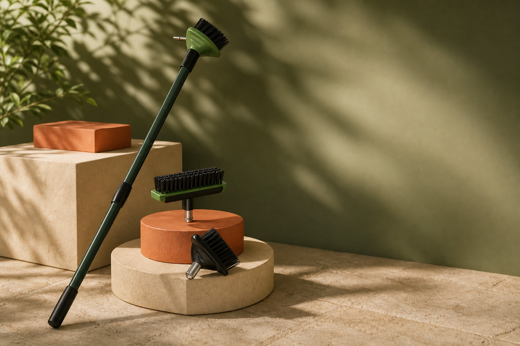 Complete weed control kit with wire weed brush